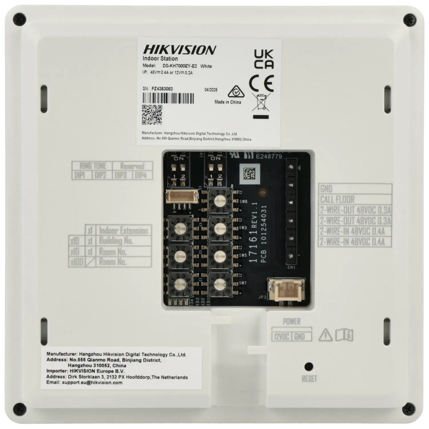 Station intérieure à 2 fils HIKVISION / Référence DS-KH7000EY-E2-W