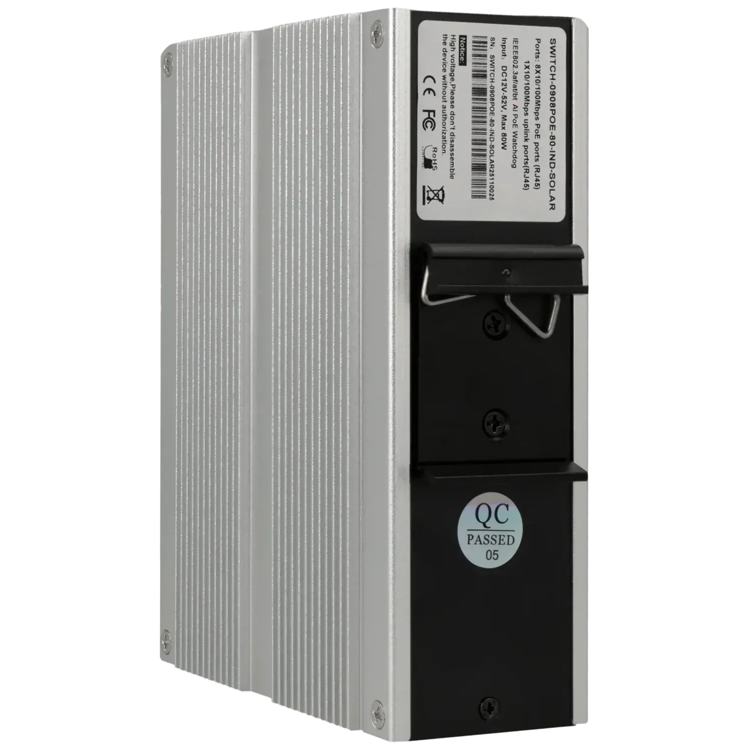 Switch 9 ports avec 8 ports PoE / Référence SWITCH-0908POE-80-IND-SOLAR