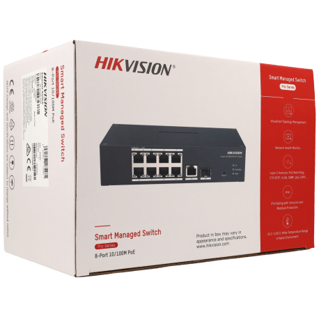 Switch cloud HIKVISION PRO 10 ports avec 8 ports PoE / Référence DS-3T1310P-SI/HS