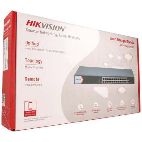 Switch cloud HIKVISION PRO 26 ports avec 24 ports PoE / Référence DS-3E1526P-EI