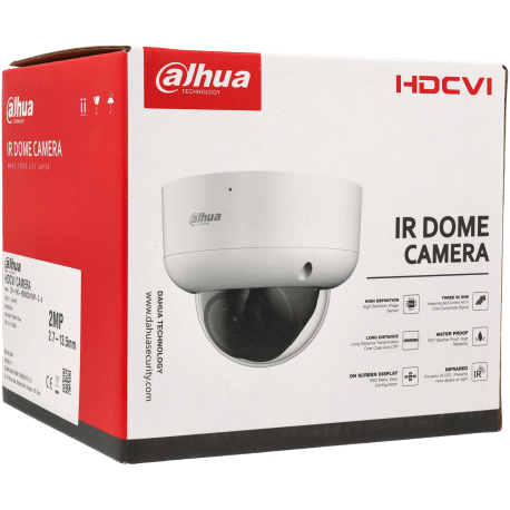 C​améra DAHUA mini dôme hd-cvi avec 2 mégapixels et objectif zoom optique / Référence HAC-HDBW1200RA-Z