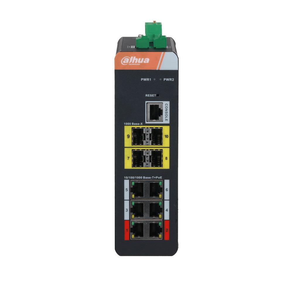 Commutateur industriel L2 à 10 ports avec 6 PoE DAHUA / Référence DH-IS4410-6GT-120