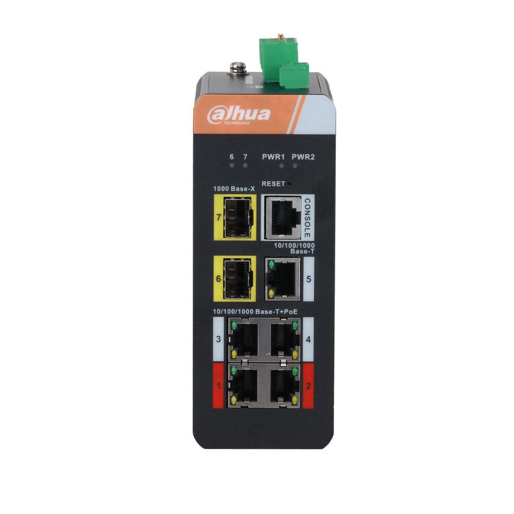 Commutateur industriel L2 à 7 ports avec 4 PoEs DAHUA / Référence DH-IS4207-4GT-120 TSA Distribution