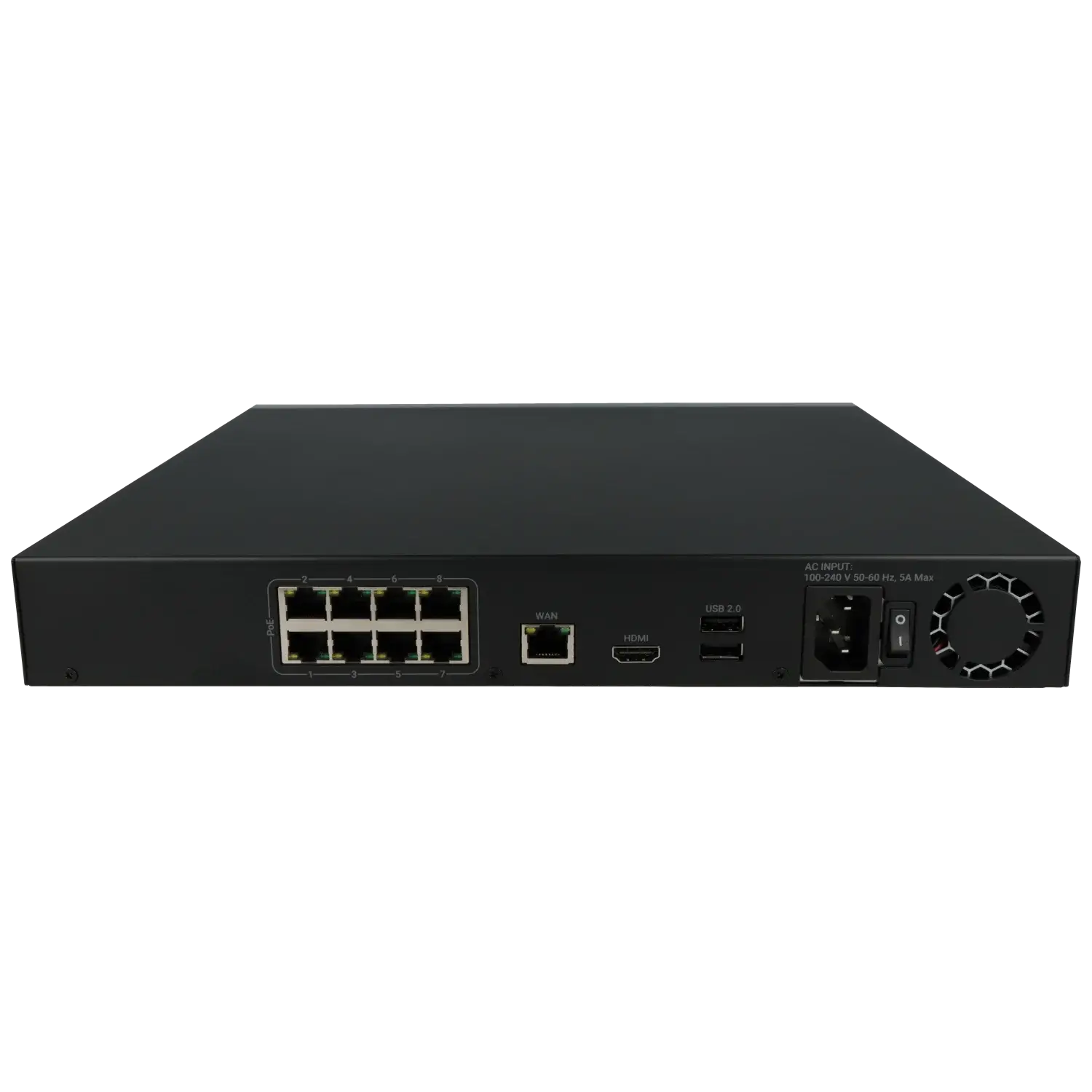 Enregistreur IP AJAX pour 8 canaux et 12 mpx de résolution avec 8 ports PoE / Référence NVR208-HAC-8P-B