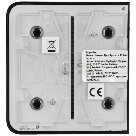 Panneau d'interrupteurs latéraux commutables AJAX / Référence SIDEBUTTON-1G2W-B