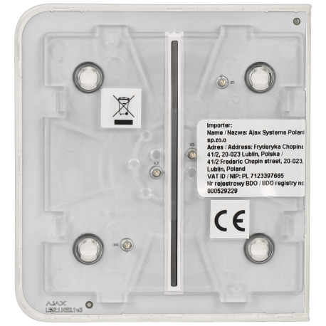 Panneau d'interrupteurs latéraux doubles AJAX / Référence SIDEBUTTON-2G-W