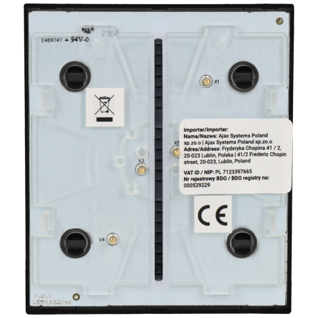 Panneau d'interrupteurs central commutable AJAX / Référence CENTERBUTTON-1G2W-B