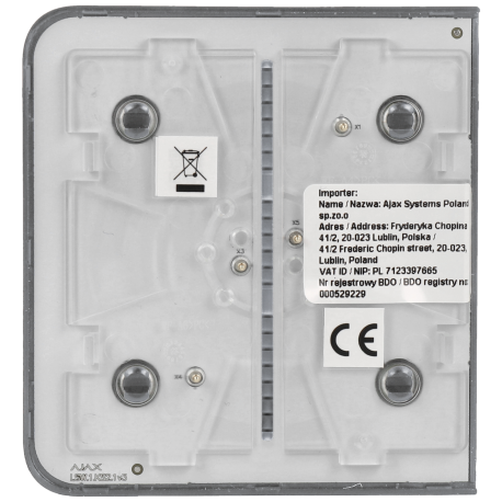 Panneau d'interrupteurs latéraux commutables AJAX / Référence SIDEBUTTON-1G2W-GRE
