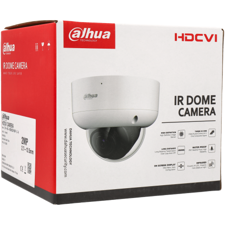 Caméra DAHUA mini-dôme hd-cvi avec 2 mégapixels et objectif zoom optique / Référence HAC-HDBW2241RA-Z-A