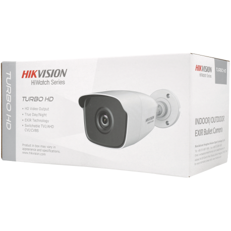 Caméra HIKVISION compactes 4 en 1 (cvi, tvi, ahd et analogique) 2 mégapixels objectif fixe / Référence HWT-B220-M